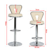 2× beige Bar Stools Faux Leather Barstool Kitchen Pub Stool Breakfast Bar Chair