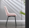 Set of 2 Dining Chair Velvet Soft Padded Seat and Backrest Metal Legs Kitchen Uk