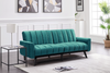 Velvet Sofa Bed 3 Seater Convertible Recliner Adjustable Back Thick Cushions