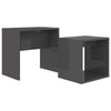 Coffee Table Set Chipboard Accent Side Nesting Tables High Gloss Grey