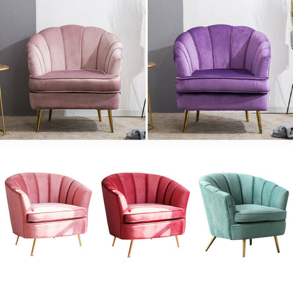 Blush Pink Wing Back Armchair Scallop Shell Cocktail Tub Occasional Lounge Chair