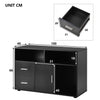 Modern Storage Cabinet Cupboard Sideboard Buffet TV Stand Unit 2 Drawers Black