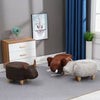 Luxury Small Padded Upholstered Footstool Ottoman Pouffe Stool Wooden Seat Suede