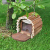 Deluxe Hanging Wooden Squirrel Feeder House with Feeding Platform