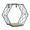 Wood Geometric Hexagonal Design Wall Wire Frame Storage Frame Shelf