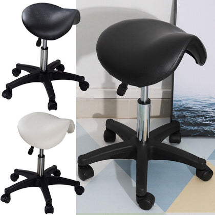 Salon Hairdresser Swivel Stool Gas Lift Padded Seat Saddle Manicure Tattoo Stool