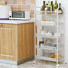 5 Tiers Large Kitchen Trolley Cart Rolling Mesh Storage Rack Trolley with Wheel