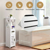 White Wooden Bathroom Storage Cabinet Shelf Slim Cupboard Unit Free Standing UK