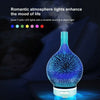 3D Glass Essential Oil Aroma Diffuser Mist Humidifier 7 Colors LED Lights UK