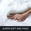 Large 120cm White Fluffy Rugs Anti-Slip Shaggy Rug Super Soft Mat Bedroom Floor