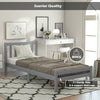 Single Bed Grey 3ft Solid Wooden Bed Frame Adult, Children Bed 90 x 190 cm