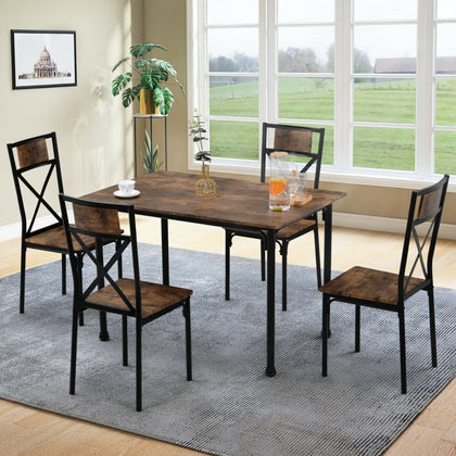 Dining Table and Chairs 4 Seater Solid Wood Room Kitchen Furniture Dining Set