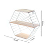 Wall shelf hexagon metal wood wall shelf home decoration dormitory storage shelf