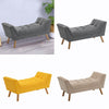 Chenille Bed End Side Chaise Lounge Sofa Window Seat Arm Bench Wooden Leg Chair