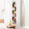IBUYKE 7 Tier Zigzag Floating Corner Shelf Wall Mounted Storage Display Bookcase
