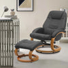 Faux Leather Recliner Chair Lounge Armchair Sofa W/ Foot Stool Metal Base Chairs