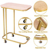 C-Shaped Sofa Side Table Golden Metal Frame End Coffee/Snack Table Living Room