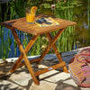 Real Wood Folding Coffee Side Snack Table Wooden Garden Patio Furniture Hardwood