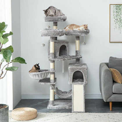 Large Cat Tree Activity Centre Multilevel Scratching Post Kitten Climbing Tower