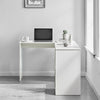 L-Shaped Home Office Desk Corner Computer Desk Black/White for Home Study Work