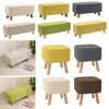 Linen Fabric Padded Stool Bench Footstool Pouffe Living Room Bedroom Footrest