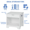 White Bedside Table Toy Box Wooden End Table Storage Cabinet Nightstand w/ Shelf