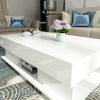 Modern High Gloss Coffee Tables End Side Table 2 Drawers Living Room White/Black