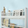 Wall White Wood 4 Tiers Kids Storage Shelving Bookcase Rack KMB08-W,UK