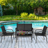 4 Piece Garden Furniture Bistro Set Patio Conversation Table Chair Set Poolside