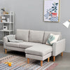 Luxury 2, 3 Seater Linen Fabric Corner Sofa Armchair Settee with Footstool Couch