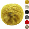 Knitted Pouffe footstool Large Chunky 50cm Round Cotton Ottoman Beanbag Rest UK