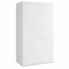 5 drawer chest of drawers White Bedroom Furniture Storage Bedside Cabinet Tall