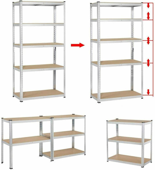 Garage Storage Shelves Racking Shed Boltless shelving Warehouse 5 shelf units
