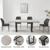 Modern Extendable MDF Wooden Dining Table Chair Set For 6-8 w/ Metal Leg