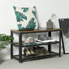 Industrial Shoe Bench Rustic Hallway Furniture Vintage Retro Metal Tier Storage
