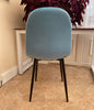 2/4/6 Dining Chairs Bench Set Velvet Padded Seat Metal Legs Home Kitchen Chair