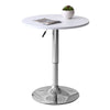 White 60cm Round Bar Table Breakfast Table Adjustable Height Swivel Home Kitchen