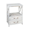 Bedside Table Sofa End Standing Nightstand w/ 2 drawer Bedroom Living Room White