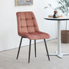 Set of 2 Velvet Dining Chairs Soft Padded Seat Metal Legs Modern Office Kitchen