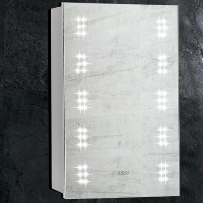 60 LED Bathroom Mirror Cabinet 70*50cm Illuminated Sensor Shaver Socket Demister