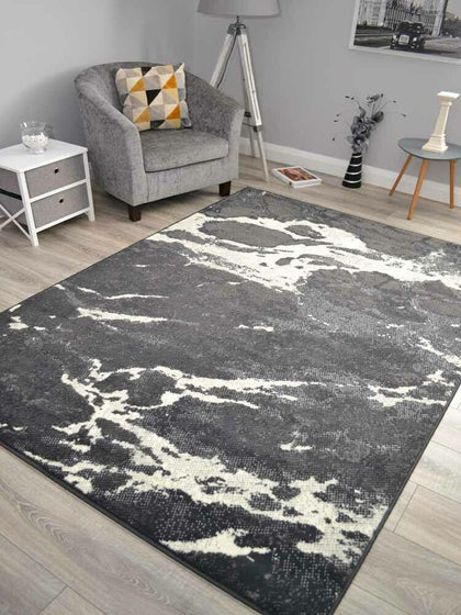New Dark Grey Marble Effect Small Extra Large Floor Carpet Area Rugs Mats Cheap
