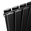 Vertical Radiator Double Black Flat Panel Tall Upright Rad 1800x408mm With Valve