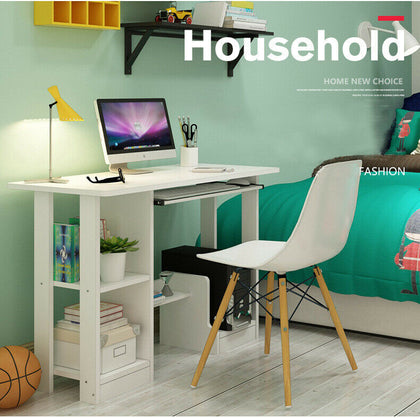 Computer Desk PC Laptop Table with Sliding Keyboard Shelves Home Workstation UK