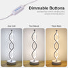 Spiral Bedside Table Lamp for Bedroom Nightstand Decoration Lighting Warm White