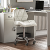 Computer Office Chair Cushioned Home Swivel Leather Small Adjustable Desk White