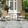 Mondeer Rattan Rocking Chair Garden Chair Set Recliner with Removable Cushion