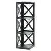 Black Wooden Corner Shelves Unit Storage Bookcase Bookshelf Display Cabinet Rack