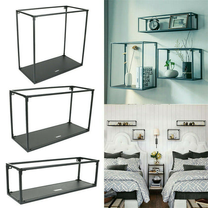 3Pcs Vintage Wall Unit Retro Industrial Style Metal Shelf Rack Storage Display