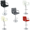 Breakfast Bar Stool Miami Chrome base & Gas Lift Faux Leather Kitchen Swivel