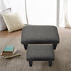 Footstool Fabric Linen Ottoman Bench Seat Foot Rest Stool House Chair Dark Grey